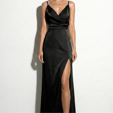 Spaghetti Strap Wrap Maxi Dress with Side Slit
