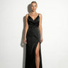 Spaghetti Strap Wrap Maxi Dress with Side Slit
