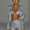 Sparkle Three-Piece Co-Ord Set with Oversized Blazer and Bralette