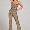 Sparkly Sequin Jumpsuit with Flared Legs