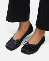 Split-Toe Ballet Flat with Bow Detail