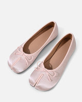Side view of split-toe ballet flat showing slim profile