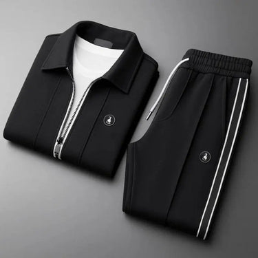 Close-up of zip fastening and collar on tracksuit jacket