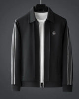 Side view of tracksuit jacket showing stripe accent