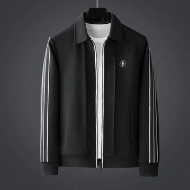 Side view of tracksuit jacket showing stripe accent