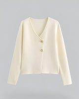 Spring Button Front Knit Cardigan with V Neck