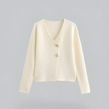 Spring Button Front Knit Cardigan with V Neck