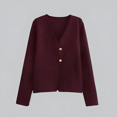Spring Button Front Knit Cardigan with V Neck