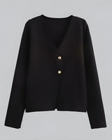 Spring Button Front Knit Cardigan with V Neck