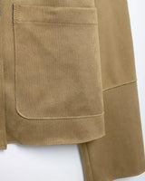 Spring Cropped Button Front Jacket with Patch Pockets
