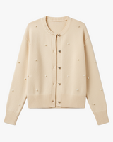 Spring Layering Cardigan with Pearl Detail and Heart Buttons