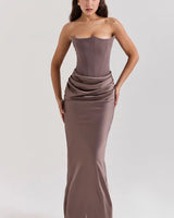 Strapless Corset Maxi Dress