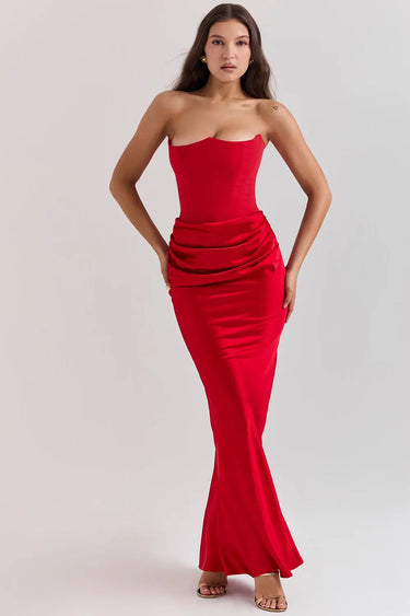 Strapless Corset Maxi Dress