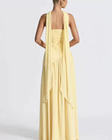 Strapless Maxi Dress with Pleated Skirt and Matching Shawl
