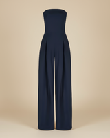 Strapless Wide-Leg Jumpsuit with Straight Neckline