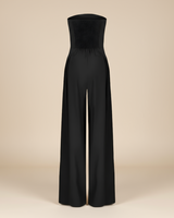 Strapless Wide-Leg Jumpsuit with Straight Neckline