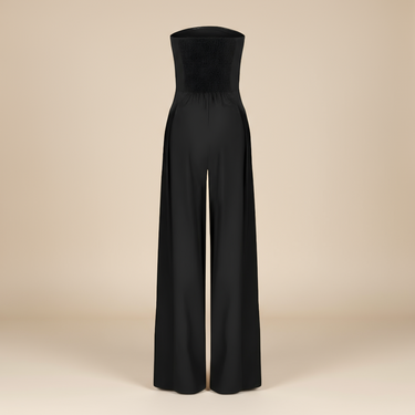 Strapless Wide-Leg Jumpsuit with Straight Neckline