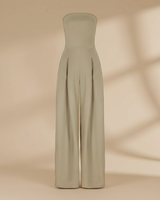 Strapless Wide-Leg Jumpsuit with Straight Neckline