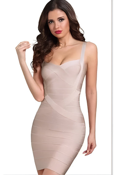 Strappy Bandage Mini Dress with Sweetheart Neckline