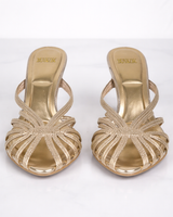 Strappy Mule Heels with Open Toe and Slim Heel