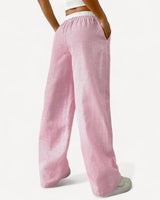 Striped High-Waisted Wide-Leg Pants with Drawstring