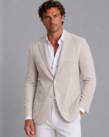 Detail shot of the button-front fastening and chest pocket