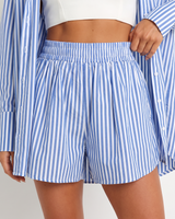 Close-up of stripe pattern on co-ord shirt