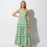 Striped Tiered Maxi Dress with Spaghetti Straps