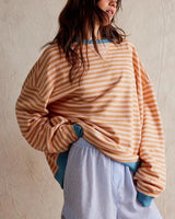 Striped Women's Jumper with Loose Silhouette