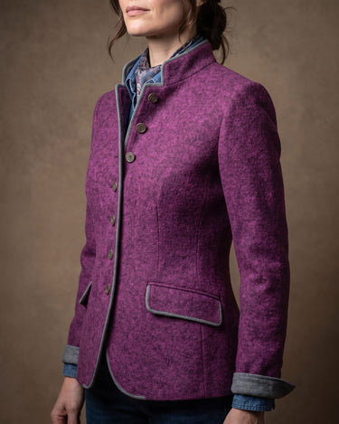 Structured Blazer Jacket with Contrast Trim and Pocket Detail
