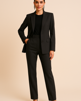 Structured Blazer and Straight Leg Trousers Set