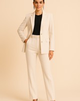 Structured Blazer and Straight Leg Trousers Set