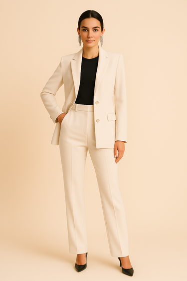 Structured Blazer and Straight Leg Trousers Set