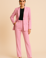 Structured Blazer and Straight Leg Trousers Set