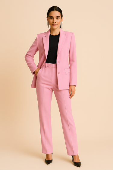 Structured Blazer and Straight Leg Trousers Set