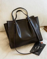 Structured Vegan Leather Tote Bag