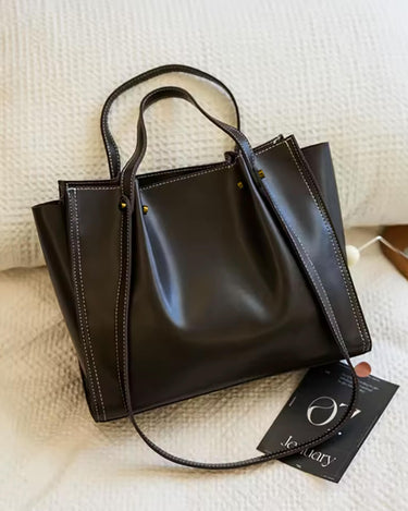 Structured Vegan Leather Tote Bag