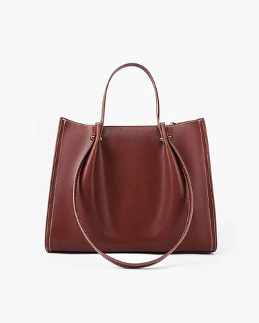Structured Vegan Leather Tote Bag