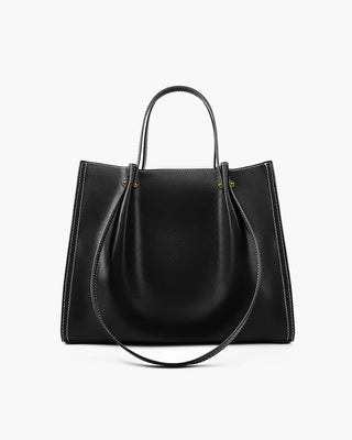 Structured Vegan Leather Tote Bag