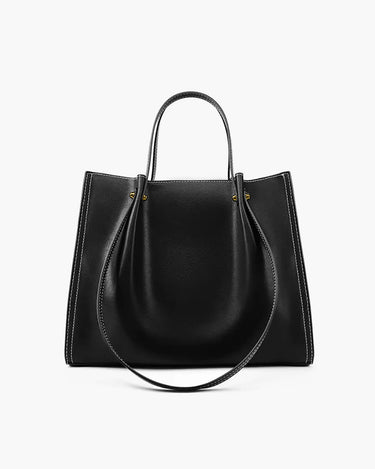 Structured Vegan Leather Tote Bag