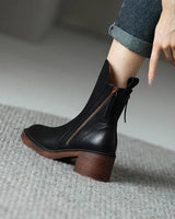 Stylish Block Heel Ankle Boots