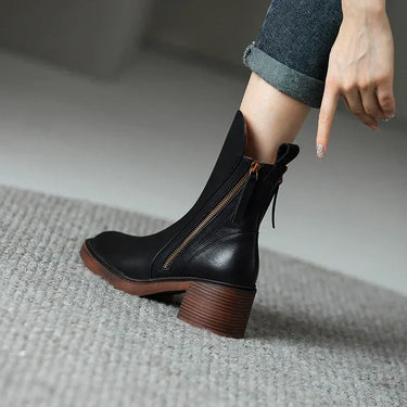 Stylish Block Heel Ankle Boots
