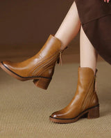 Stylish Block Heel Ankle Boots