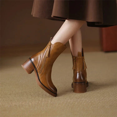 Stylish Block Heel Ankle Boots