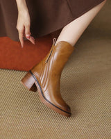 Stylish Block Heel Ankle Boots