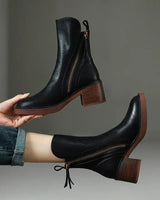 Stylish Block Heel Ankle Boots