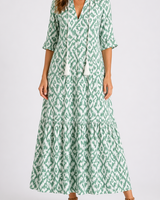 Summer Floral Midi Dress with Short Sleeves