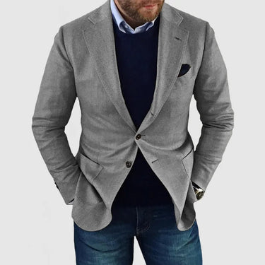 Tailored Men’s Blazer With Two Button Front And Notch Lapel