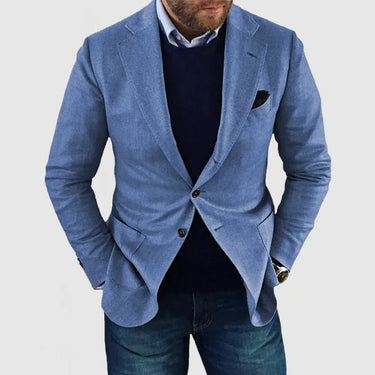 Tailored Men’s Blazer With Two Button Front And Notch Lapel