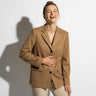 Tailored Suede Blazer Jacket with Two Button Front